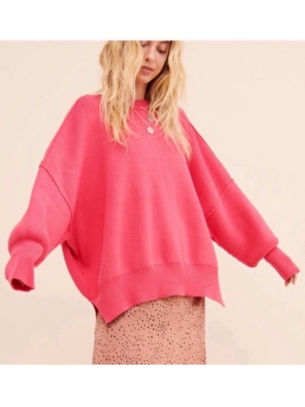 Free People Easy Street Tunic Hot Pink Size Small